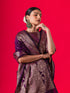 The Royal Purple Muga Silk Saree with Blouse Fabric